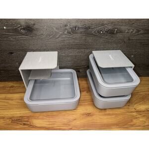 Caraway Home 8 Piece Glass Food Storage Set-gray